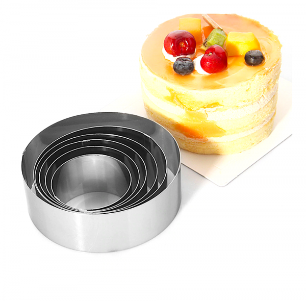 Формы для выпечки стальные Набор 6 шт | мини Кольца (70,80,90,100,110,120 мм, высота 55 мм)