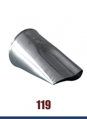 Кондитерская насадка 119 Tulip, Корея, прорезь 19 мм лепесток 2-й изогнутый Кондитерская насадка 119 Tulip, Корея, прорезь 19 мм лепесток 2-й изогнутый