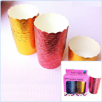 Бумажная капсула плотная для выпечки капкейков Ø низ 5 см, высота 3 см | 24 шт