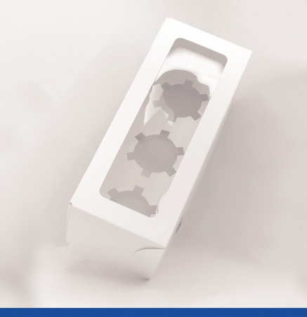 Коробка для 3-х капкейков 25•10•10 см Белая с Окном (сборная) | упак. 5-50 шт