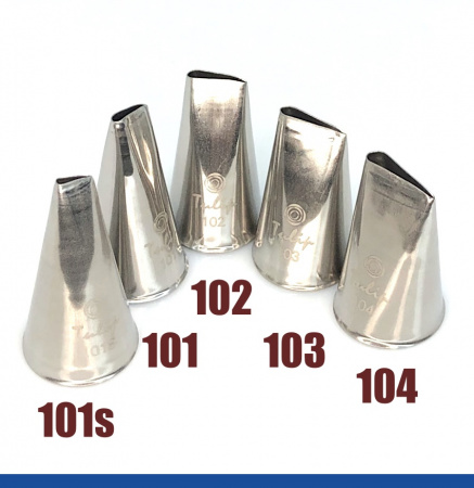 Кондитерские насадки лепесток розы малый прямой №101s(264),101, 102, 103, 104 Tulip™ | набор 5 шт Кондитерские насадки лепесток розы малый прямой №101s(264),101, 102, 103, 104 Tulip™ | набор 5 шт