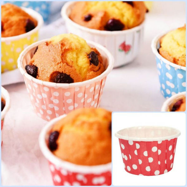 Бумажная капсула усиленная для выпечки капкейков Ø низ 5 см, высота 4 см | 20 шт Цветная и Печать