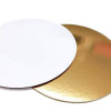 Подложка для торта Золото/Жемчуг 2х сторон. 0.8 мм, Ø 200 мм