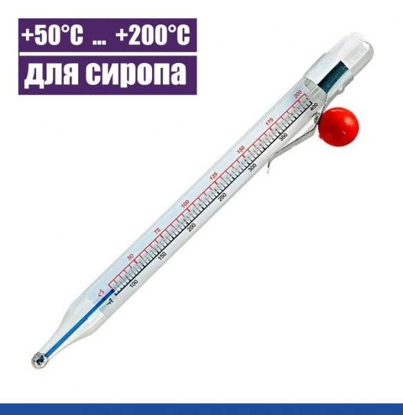 Кондитерский термометр аналоговый (°C/F) от +50°C до +200°C TBK (для сиропа)