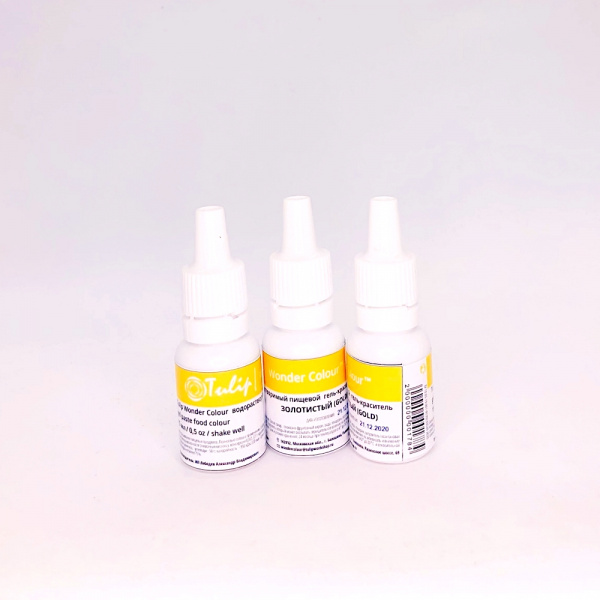 Краситель пищевой гелевый Tulip Wonder Colour | 15 мл. Золотой блестящий