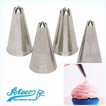 Кондитерская насадка закрытая звезда №840-843 от Ateco | 6 лучей малый размер