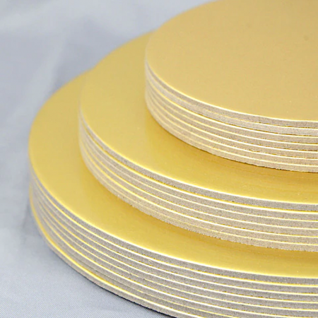 Подложка для торта усиленная Золото/Жемчуг 2х сторон. 3.2 мм, Ø 280 мм