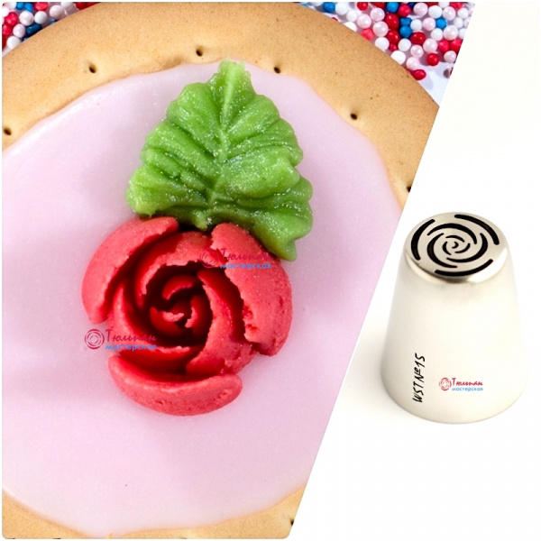 Насадка Роза №15 десять лепестков | L размер (Russian Rose Nozzle #15 Ten Petals | L size | by Tulip Workshop)