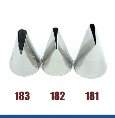 Набор кондитерских насадок 181(1217), 182, 183, Tulip 3 шт, прямой лепесток с округлой прорезью Набор кондитерских насадок 181(1217), 182, 183, Tulip 3 шт, прямой лепесток с округлой прорезью