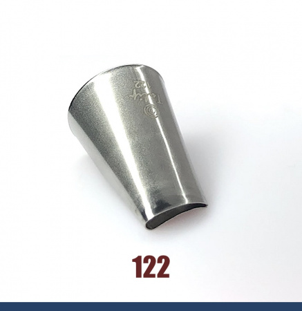Кондитерская насадка 122 Tulip прорезь 16 мм, лепесток розы изогнутый Кондитерская насадка 122 Tulip прорезь 16 мм, лепесток розы изогнутый